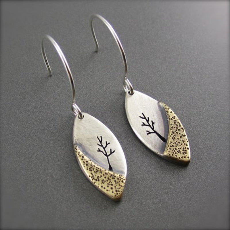 European And American Retro Drop-shaped Twig Earrings